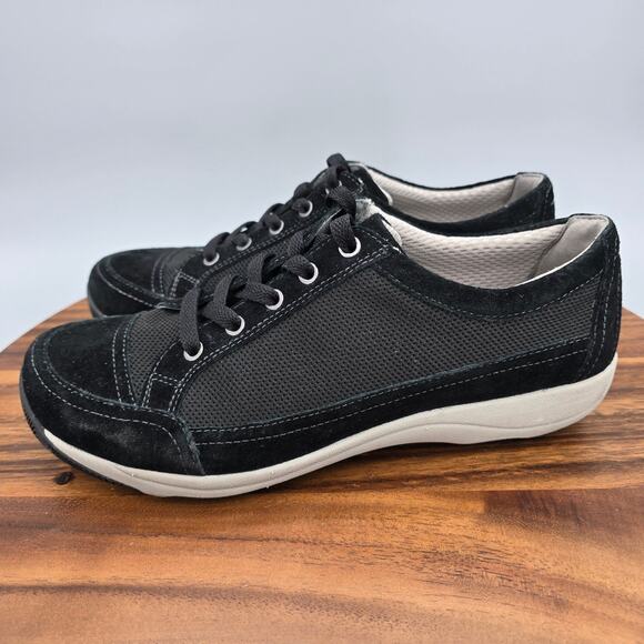 Dansko Shoes Women's 8.5 39 Black Suede Leather Harmony Comfort Walking Sneakers - Picture 3 of 8
